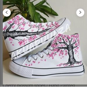Hand Painted Cherry Blossom Shoes